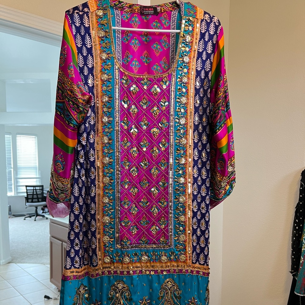 Silk shalwar kameez three piece
